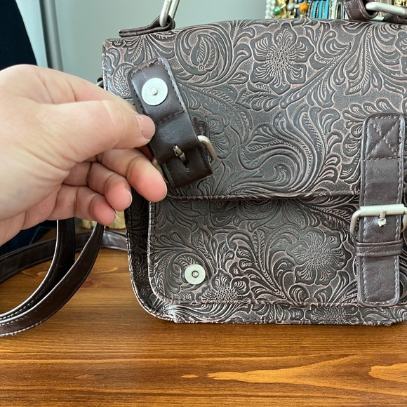 Mossimo Supply Co Tooled Leather Handbag - Picture 5 of 11